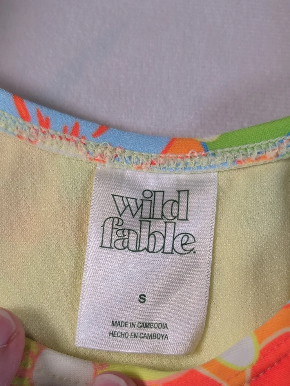 Wild Fable Yellow & Orange Floral Mid Rise Cheeky Bikini Bottom Size Small